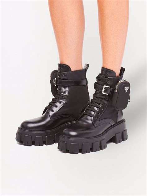 prada women's lug-sole combat boots|Prada Boots for Women .